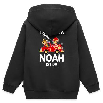 Tatütata Noah Kind Kinder - Kinder Premium Organic Zip Hoodie - Schwarz - Hinten - AI Model Kid Male (0cm)