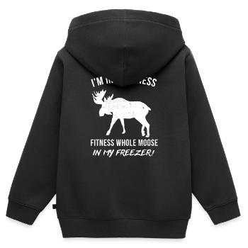 Lustiges Elchjägerhemd - Lustiges Elchjagd-Gif - Kinder Premium Organic Zip Hoodie - Schwarz - Hinten - AI Model Kid Male (0cm)