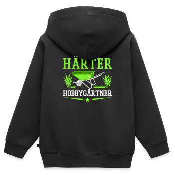 Gartenarbeit - Kinder Premium Organic Zip Hoodie - Schwarz - Hinten - AI Model Kid Male (0cm)