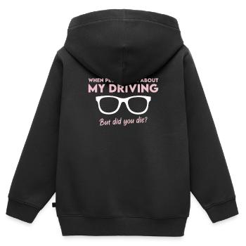 Autofahrer Geschenk Witz Führerschein Unfall Auto - Kinder Premium Organic Zip Hoodie - Schwarz - Hinten - AI Model Kid Male (0cm)