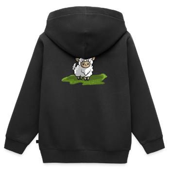 Schaf Lamm - Kinder Premium Organic Zip Hoodie - Schwarz - Hinten - AI Model Kid Male (0cm)