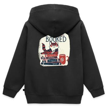Ich bin All Booked Book Lover Bücher lesen Bücher - Kinder Premium Organic Zip Hoodie - Schwarz - Hinten - AI Model Kid Male (0cm)