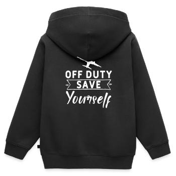 Pilot - Kinder Premium Organic Zip Hoodie - Schwarz - Hinten - AI Model Kid Male (0cm)