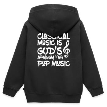 Classical Music Pop Music - Kinder Premium Organic Zip Hoodie - Schwarz - Hinten - AI Model Kid Male (0cm)