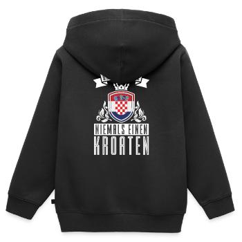 Kroatien Patriot Europa - Kinder Premium Organic Zip Hoodie - Schwarz - Hinten - AI Model Kid Male (0cm)