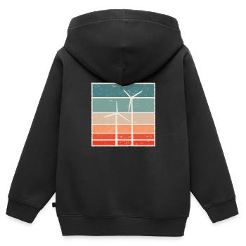 Graphique de puissance éolienne éolienne éolienne - Sweat Premium à capuche zippé enfant bio - noir - Dos - AI Model Kid Male (0cm)