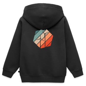 Wind farm wind turbine wind power graphic - Kids Premium Organic Zip-up Hoodie - black - Back - AI Model Kid Male (0cm)