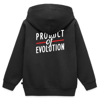 Cadeau d'évolution athée - Sweat Premium à capuche zippé enfant bio - noir - Dos - AI Model Kid Male (0cm)