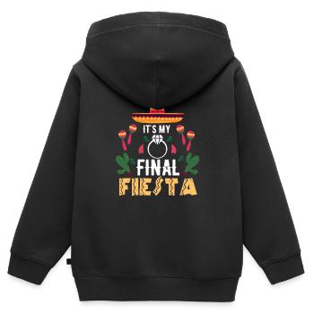 Junggesellinnenabschied Final Fiesta Gruppenshirt - Kinder Premium Organic Zip Hoodie - Schwarz - Hinten - AI Model Kid Male (0cm)