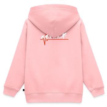 Roller Blade Heartbeat - EVOLUTION OF ROLLER BLADE - Kinder Premium Organic Zip Hoodie - Rosa - Hinten - AI Model Kid Female (0cm)