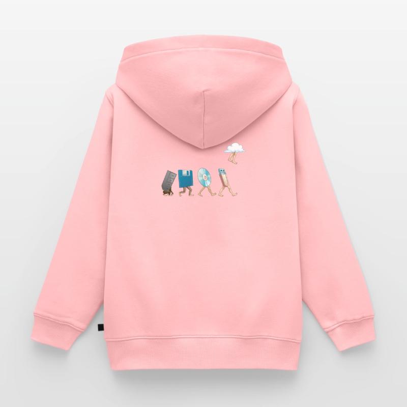 Computer engineering software floppy disk USB cloud Kids Premium Organic Zip-up Hoodie