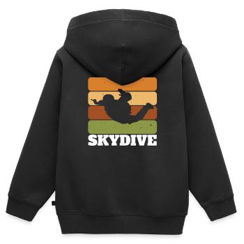 Skydive - Kinder Premium Organic Zip Hoodie - Schwarz - Hinten - AI Model Kid Male (0cm)
