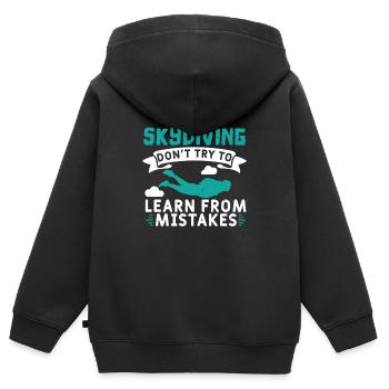 Fallschirm - Kinder Premium Organic Zip Hoodie - Schwarz - Hinten - AI Model Kid Male (0cm)