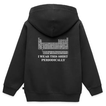 Wear this Periodically | Periodic Table | humor - Kids Premium Organic Zip-up Hoodie - black - Back - AI Model Kid Male (0cm)