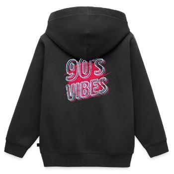 Années 90 - Sweat Premium à capuche zippé enfant bio - noir - Dos - AI Model Kid Male (0cm)