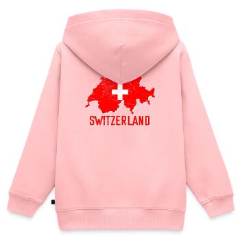 Switzerland - Kids Premium Organic Zip-up Hoodie - rose - Back - AI Model Kid Female (0cm)