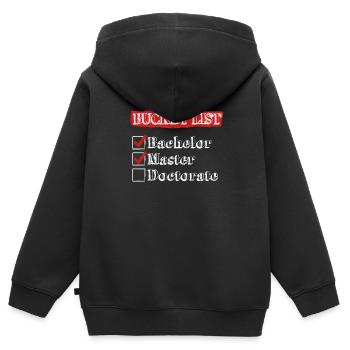 To Do List Bachelor Master Doctoral Degree - Kids Premium Organic Zip-up Hoodie - black - Back - AI Model Kid Male (0cm)