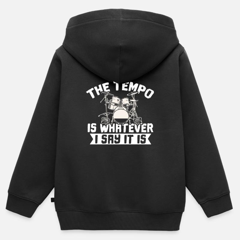 Batterie - Sweat Premium à capuche zippé enfant bio - noir