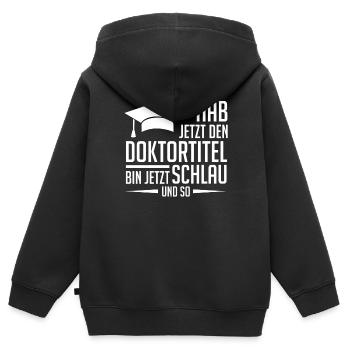Doktortitel Doktor Promotion - Kinder Premium Organic Zip Hoodie - Schwarz - Hinten - AI Model Kid Male (0cm)