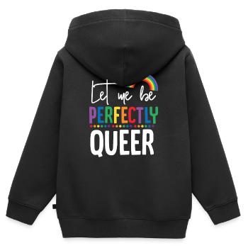 Arc en ciel lesbienne lesbienne - Sweat Premium à capuche zippé enfant bio - noir - Dos - AI Model Kid Male (0cm)