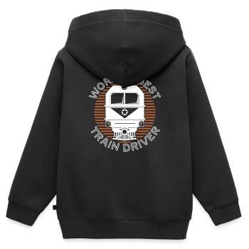 Train driver - Kids Premium Organic Zip-up Hoodie - black - Back - AI Model Kid Male (0cm)