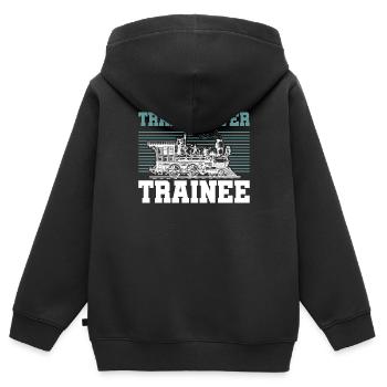 Train driver - Kids Premium Organic Zip-up Hoodie - black - Back - AI Model Kid Male (0cm)