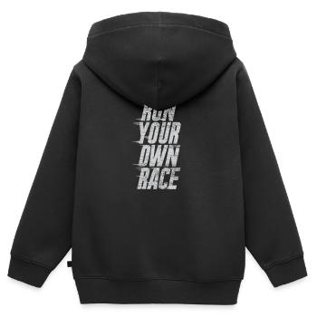 Laufen Läufer - Kinder Premium Organic Zip Hoodie - Schwarz - Hinten - AI Model Kid Male (0cm)