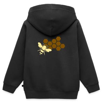 beekeeper - Kids Premium Organic Zip-up Hoodie - black - Back - AI Model Kid Male (0cm)