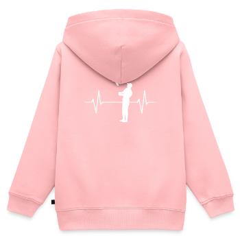 Model flying model maker airplane EKG line gift - Kids Premium Organic Zip-up Hoodie - rose - Back - AI Model Kid Female (0cm)