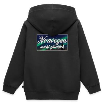 Norwegen Skandinavien Norweger - Kinder Premium Organic Zip Hoodie - Schwarz - Hinten - AI Model Kid Male (0cm)