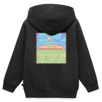 Aires Rock Autralian Aboriginal Kunst - Kinder Premium Organic Zip Hoodie - Schwarz - Hinten - AI Model Kid Male (0cm)