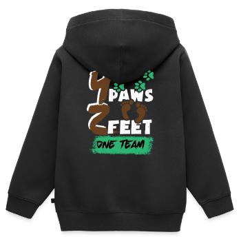 Agilité haies agilité chiens agilité balançoire agilité - Sweat Premium à capuche zippé enfant bio - noir - Dos - AI Model Kid Male (0cm)