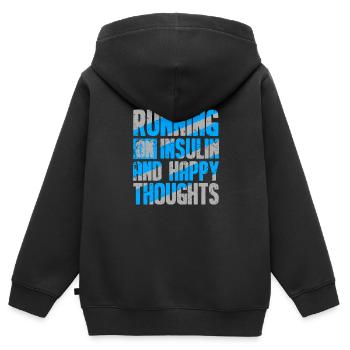 Diabetes Diabetiker Pankreas Insulin - Kinder Premium Organic Zip Hoodie - Schwarz - Hinten - AI Model Kid Male (0cm)