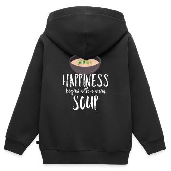 Soupe - Sweat Premium à capuche zippé enfant bio - noir - Dos - AI Model Kid Male (0cm)