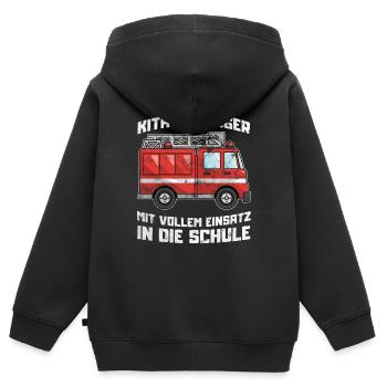 Kita Abgänger 2020 Feuerwehr Einschulung Kinder - Kinder Premium Organic Zip Hoodie - Schwarz - Hinten - AI Model Kid Male (0cm)