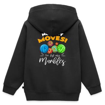 Personne ne bouge Je cherche mes billes - Sweat Premium à capuche zippé enfant bio - noir - Dos - AI Model Kid Male (0cm)