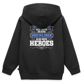 Taufe Taufpate Pate Patenonkel - Kinder Premium Organic Zip Hoodie - Schwarz - Hinten - AI Model Kid Male (0cm)