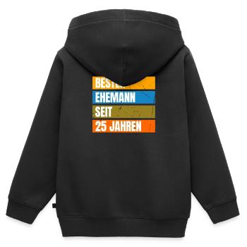 Silberhochzeit Silberne Hochzeit - Kinder Premium Organic Zip Hoodie - Schwarz - Hinten - AI Model Kid Male (0cm)