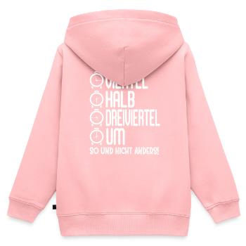 Ossi Ostdeutsche Uhrzeit Ossi Viertel Halb Um Uhr - Kinder Premium Organic Zip Hoodie - Rosa - Hinten - AI Model Kid Female (0cm)