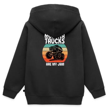 Monstertrucks Monstertruck Kinder - Kinder Premium Organic Zip Hoodie - Schwarz - Hinten - AI Model Kid Male (0cm)