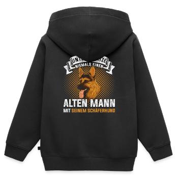 Deutscher Schäferhund Tierliebhaber - Kinder Premium Organic Zip Hoodie - Schwarz - Hinten - AI Model Kid Male (0cm)