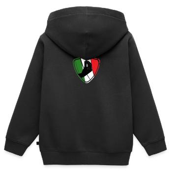 Capisci Italie geste de la main drapeau italien drôle - Sweat Premium à capuche zippé enfant bio - noir - Dos - AI Model Kid Male (0cm)