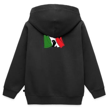 Capisci Italie geste de la main drapeau italien drôle - Sweat Premium à capuche zippé enfant bio - noir - Dos - AI Model Kid Male (0cm)