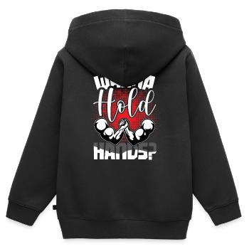 Armdrücken Training - Armdrücken - Kinder Premium Organic Zip Hoodie - Schwarz - Hinten - AI Model Kid Male (0cm)