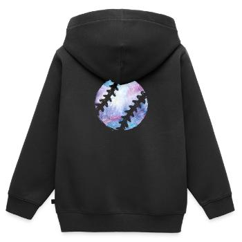 Baseball Baseballer - Kinder Premium Organic Zip Hoodie - Schwarz - Hinten - AI Model Kid Male (0cm)
