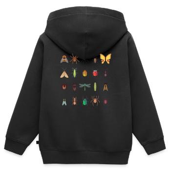 Insekten Sammler Zeichnung Entomologie - Kinder Premium Organic Zip Hoodie - Schwarz - Hinten - AI Model Kid Male (0cm)