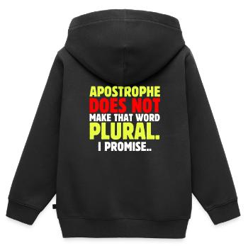Jour de ponctuation professeur d'anglais grammaire grammaire - Sweat Premium à capuche zippé enfant bio - noir - Dos - AI Model Kid Male (0cm)