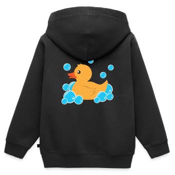 Süßes gelbe Gummi Ente Badewanne Spielzeug - Kinder Premium Organic Zip Hoodie - Schwarz - Hinten - AI Model Kid Male (0cm)