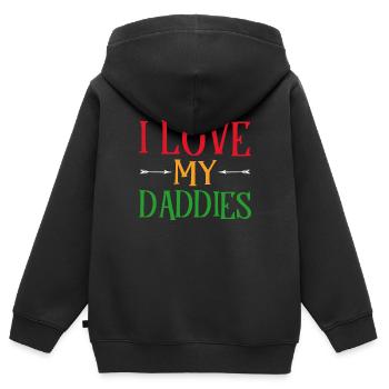 I Love My Daddies Fathers Baby Baby Rompers - Kids Premium Organic Zip-up Hoodie - black - Back - AI Model Kid Male (0cm)