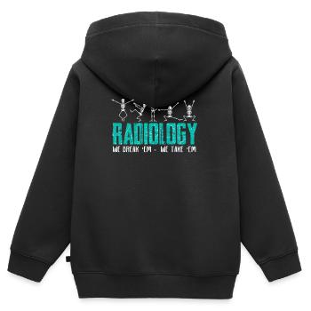 Radiologe Radiologietechniker Röntgen Medizin - Kinder Premium Organic Zip Hoodie - Schwarz - Hinten - AI Model Kid Male (0cm)